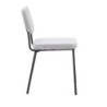 Sedia Juno in tessuto colore grigio chiaro e struttura in metallo nero set 4 pezzi