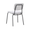 Sedia Juno in tessuto colore grigio chiaro e struttura in metallo nero set 4 pezzi