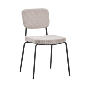 Zoom Sedia Juno in tessuto colore taupe e struttura in metallo nero set 4 pezzi