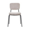 Sedia Juno in tessuto colore taupe e struttura in metallo nero set 4 pezzi