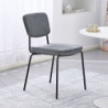 Set di 4 Sedie Juno in tessuto colore grigio scuro e struttura in metallo nero set 4 pezzi