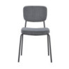 Set di 4 Sedie Juno in tessuto colore grigio scuro e struttura in metallo nero set 4 pezzi