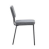 Set di 4 Sedie Juno in tessuto colore grigio scuro e struttura in metallo nero set 4 pezzi