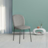 Sedia imbottita Turi in tessuto grigio set 4 pezzi