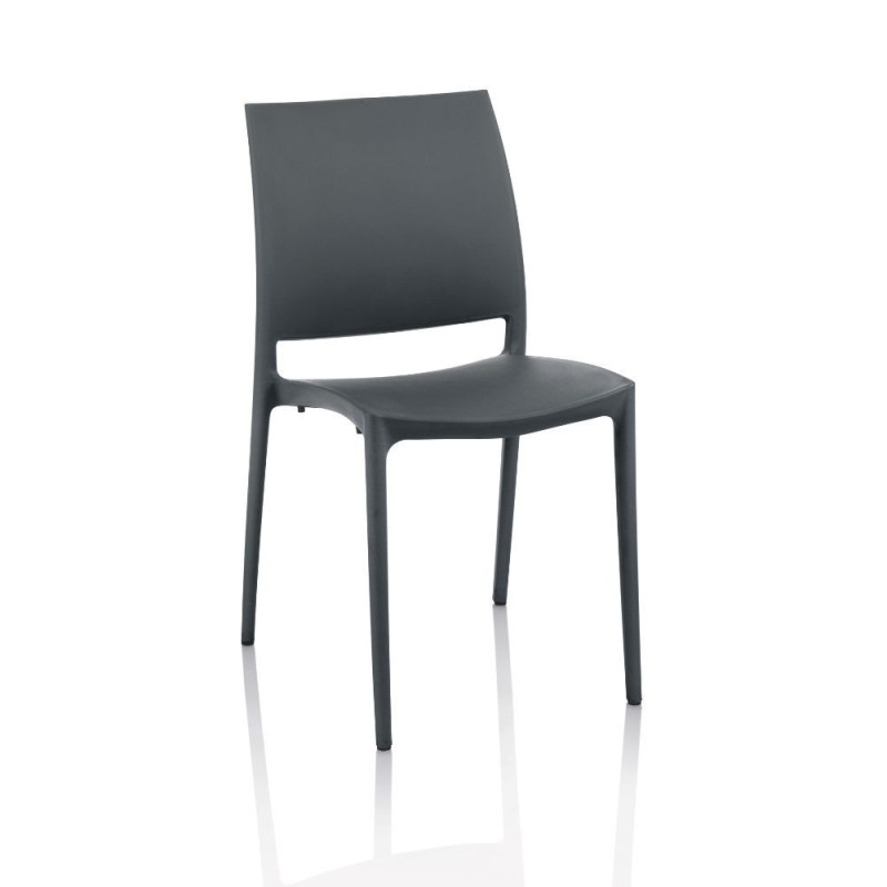 Sedia Curtis polipropilene antracite design ergonomico set 4 pezzi