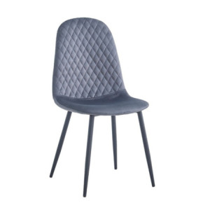 Zoom Sedia imbottita Bretta in vellutino colore grigio e gambe nere set 4 pezzi
