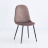 Sedia imbottita Bretta in vellutino colore taupe e gambe nere set 4 pezzi