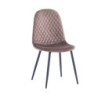 Sedia imbottita Bretta in vellutino colore taupe e gambe nere set 4 pezzi