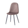 Sedia imbottita Bretta in vellutino colore taupe e gambe nere set 4 pezzi