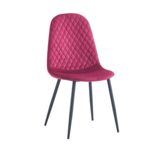 Zoom Sedia imbottita Bretta in vellutino colore rosso e gambe nere set 4 pezzi