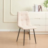 Sedia imbottita Fender in tessuto KSR2 beige e gambe in metallo nero set 6 pezzi