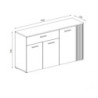 Credenza Frezo03 con 4 ante con dettaglio a listelli verticali e 1 cassetto colore cashmere e rovere evoque