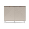 Credenza Mirage01 con 2 ante cashmere con motivo geometrico e top rovere