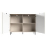 Credenza Mirage01 con 2 ante cashmere con motivo geometrico e top rovere