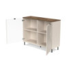 Credenza Mirage01 con 2 ante cashmere con motivo geometrico e top rovere
