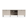 Mobile porta tv Mirage03 2 ante con motivo geometrico e nicchie a giorno cashmere e top rovere