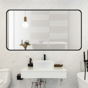 Zoom Specchio rettangolare YJ-12070 con cornice in alluminio colore nero 120x70 cm.