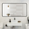 Specchio rettangolare YJ-12070 con cornice in alluminio colore nero 120x70 cm.