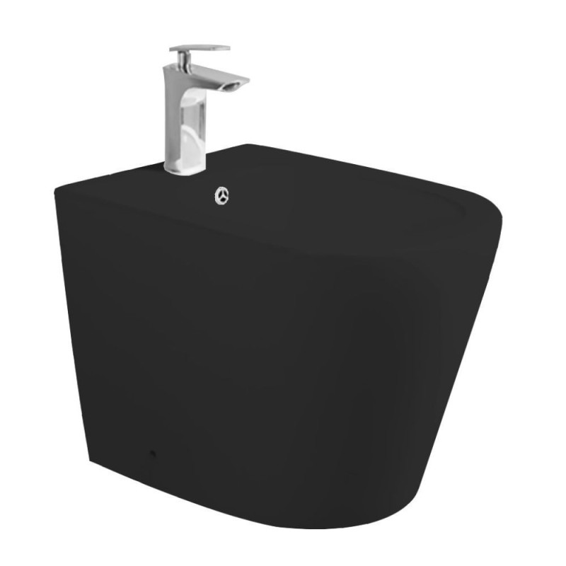 Bidet a pavimento YJ-1380FMB nero opaco smaltato 36.5x56x40 cm.