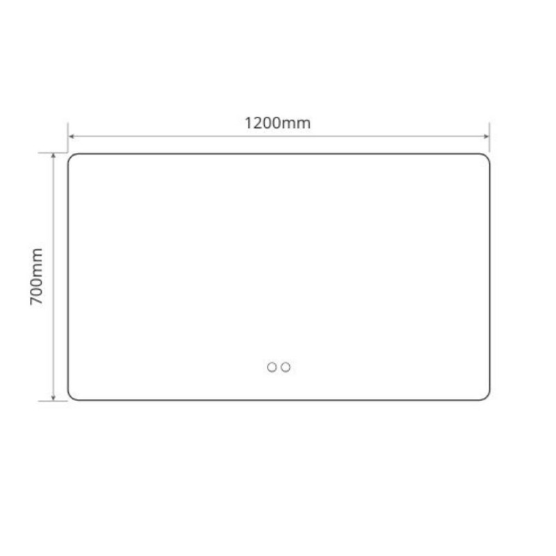 Specchio smart rettangolare YJ-70120A con retroilluminazione 70x120 cm.