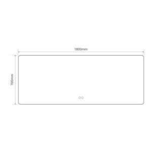 Zoom Specchio smart rettangolare YJ-70180A con retroilluminazione 70x180 cm.
