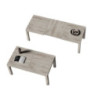 Tavolo Imab Piana T07 in olmo grey con 2 allunghe 140x90x75 H cm.