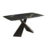 Tavolo Jarvis con piano in ceramica effetto marmo nero C202 opaco e gambe in metallo nero