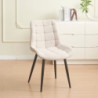 Sedia Mika con seduta in tessuto KSR 2 beige e struttura in metallo nero set 4 pezzi