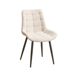 Zoom Sedia Mika con seduta in tessuto KSR 2 beige e struttura in metallo nero set 4 pezzi