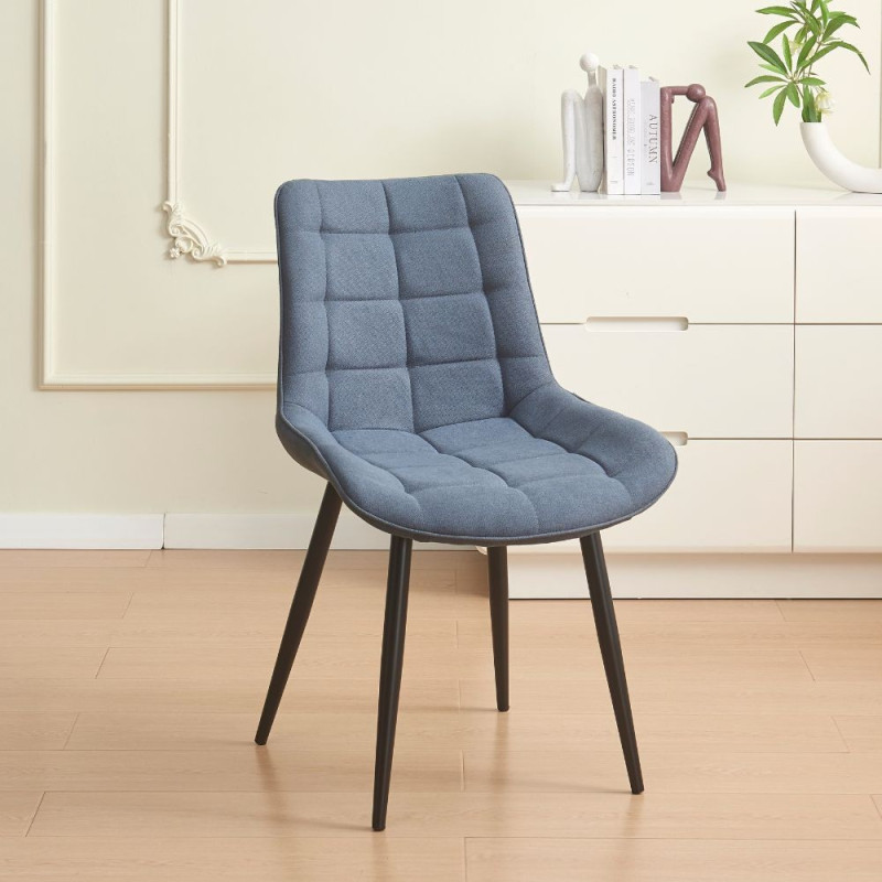Sedia Mika con seduta in tessuto KSR 29 grey e struttura in metallo nero set 4 pezzi