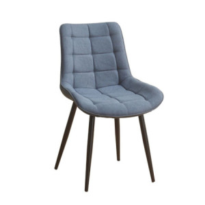 Zoom Sedia Mika con seduta in tessuto KSR 29 grey e struttura in metallo nero set 4 pezzi