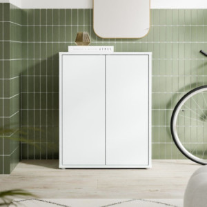 Mobile multiuso Medea 2 ante colore grigio chiaro 74.5x34.9xH 99.1 cm.