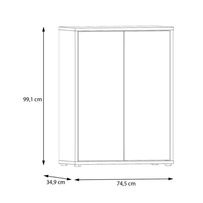 Mobile multiuso Medea 2 ante colore grigio chiaro 74.5x34.9xH 99.1 cm.