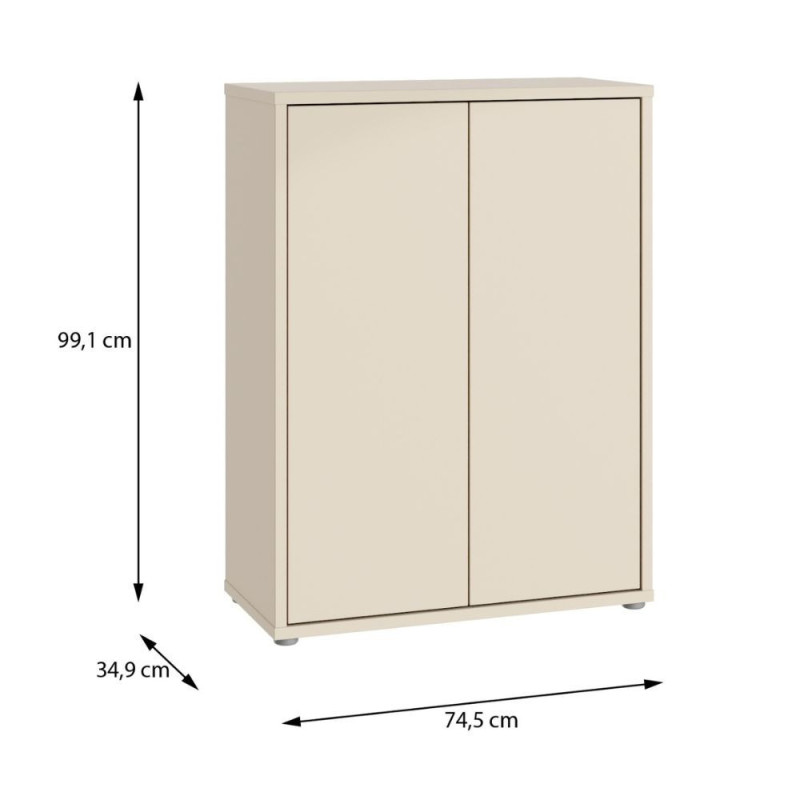 Mobile multiuso Medea 2 ante colore cashmere 74.5x34.9xH 99.1 cm.