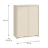 Mobile multiuso Medea 2 ante colore cashmere 74.5x34.9xH 99.1 cm.