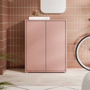 Mobile multiuso Medea 2 ante colore terracotta 74.5x34.9xH 99.1 cm.