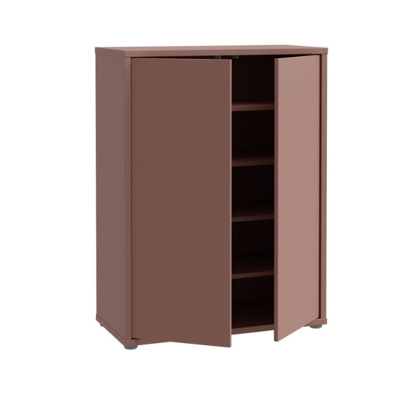Mobile multiuso Medea 2 ante colore terracotta 74.5x34.9xH 99.1 cm.