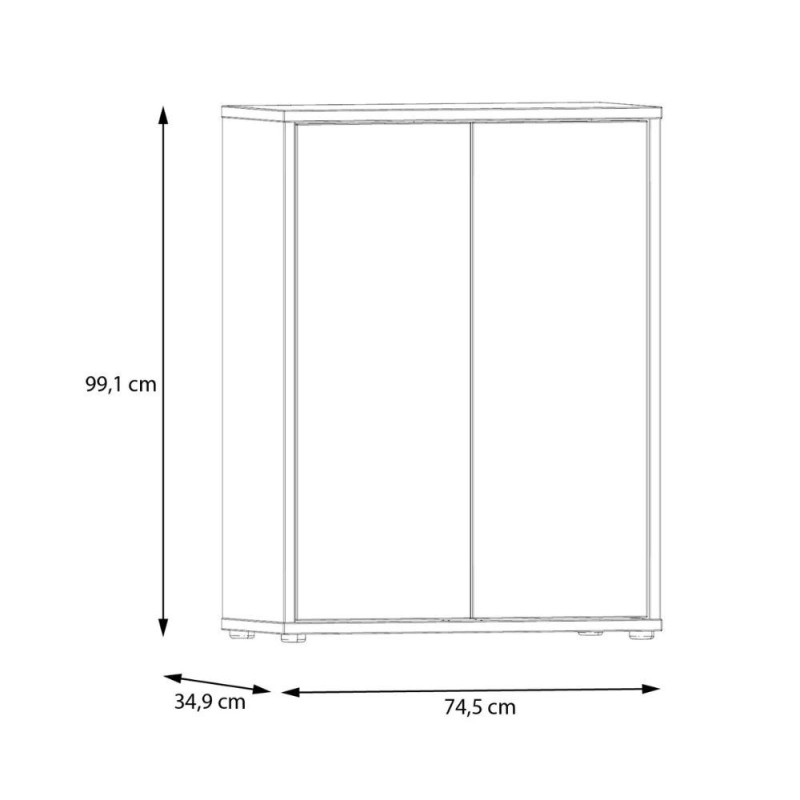Mobile multiuso Medea 2 ante colore terracotta 74.5x34.9xH 99.1 cm.