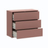 Cassettiera Medea 3 cassetti in colore terracotta