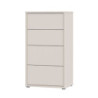 Cassettiera Medea 4 cassetti in colore cashmere 54.8x34.9xH 99.1cm.