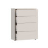 Cassettiera Medea 4 cassetti in colore cashmere 74.5x34.9xH99.1 cm.