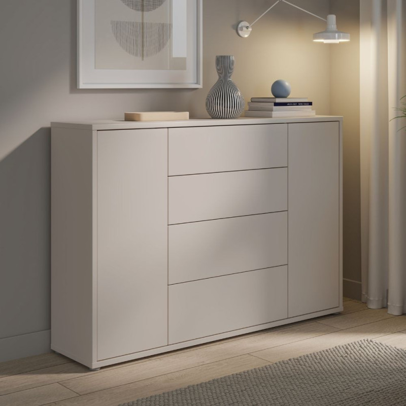 Madia Medea 4 cassetti e 2 ante colore cashmere