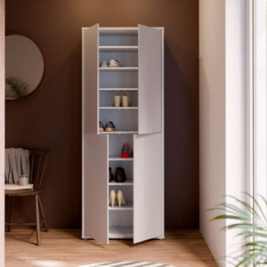Zoom Mobile multiuso Medea 4 ante colore grigio chiaro 74.5x34.9xH 191.9 cm.