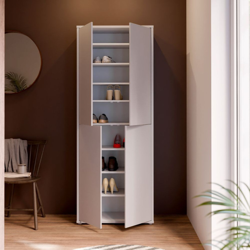 Mobile multiuso Medea 4 ante colore grigio chiaro 74.5x34.9xH 191.9 cm.