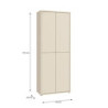 Mobile multiuso Medea 4 ante colore cashmere 74.5x34.9xH 191.9 cm.
