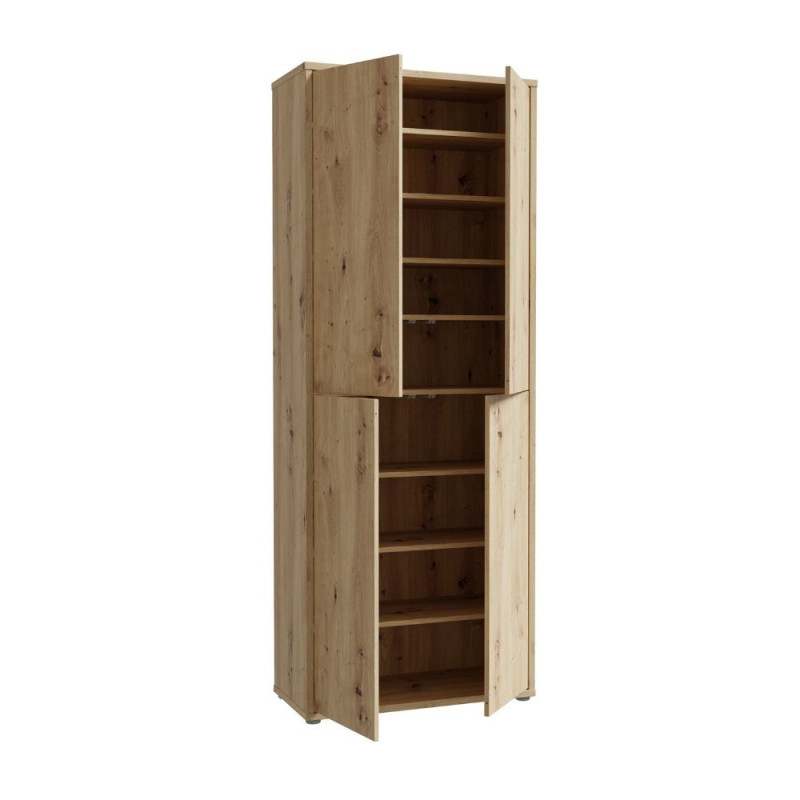 Mobile multiuso Medea 4 ante colore rovere 74.5x34.9xH191.9 cm.