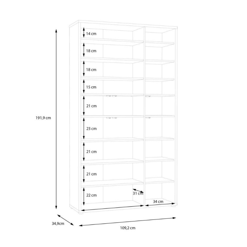 Armadio multiuso Medea 6 ante colore grigio chiaro 109.2x34.9xH191.9 cm.