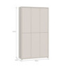 Armadio multiuso Medea 6 ante colore cashmere 109.2x34.9xH191.9 cm.