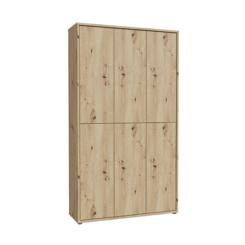 Armadio multiuso Medea 6 ante colore rovere 109.2x34.9xH191.9 cm.