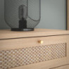 Cassettiera Livia 3 cassetti con dettagli in rattan intrecciato colore rovere
